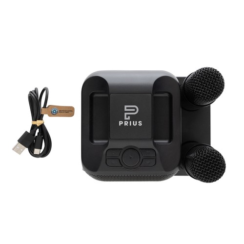 black Set karaoke de plástico reciclado Singvibe RCS con doble mic