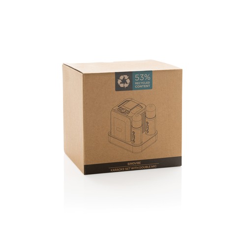 black Set karaoke de plástico reciclado Singvibe RCS con doble mic