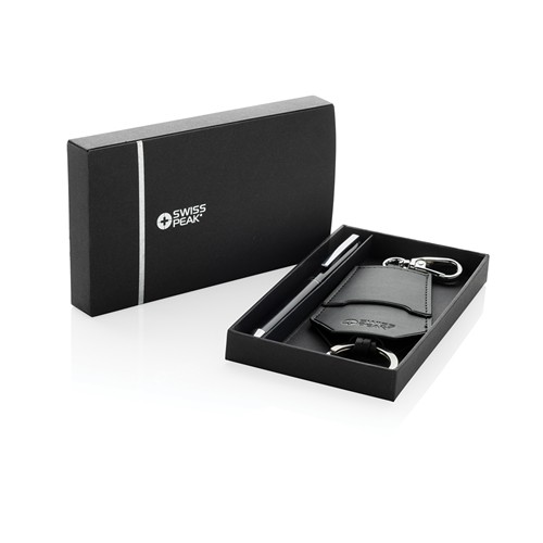Set porte-clés et stylo en PU recyclé RCS Swiss Peak Tula - 9