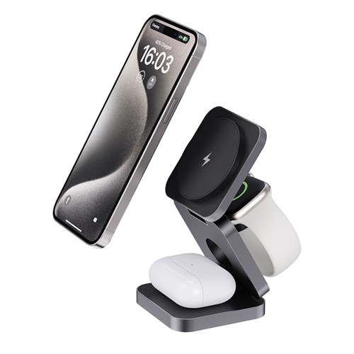 Chargeur 15W pliable 3 en 1 en aluminium recyclé RCS  Terra - 2