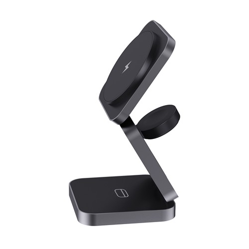 Chargeur 15W pliable 3 en 1 en aluminium recyclé RCS  Terra - 5