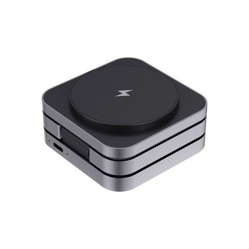 Chargeur 15W pliable 3 en 1 en aluminium recyclé RCS  Terra - 6