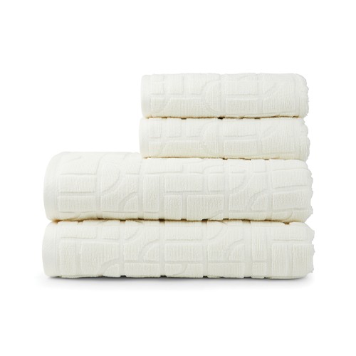 natural Toalla de algodón orgánico VINGA Verso OCS, set de 4 piezas
