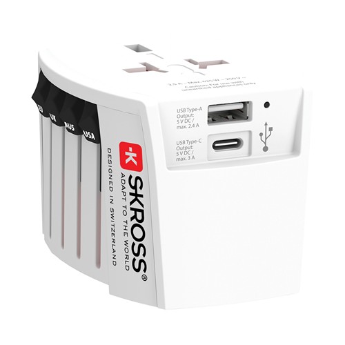 SKROSS Adaptateur de voyage universel MUV 2-Pôles avec USB - 2