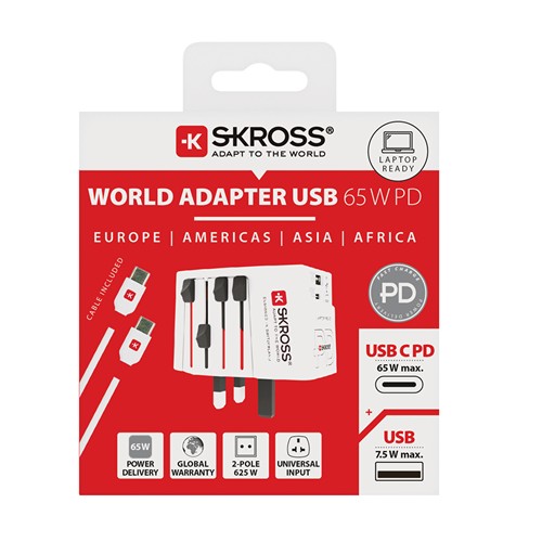 SKROSS Adaptateur de voyage universel MUV 65W PD avec USB - 12