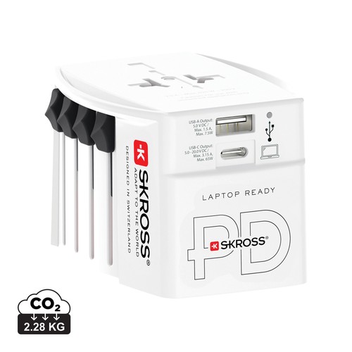 SKROSS World Travel Adapter MUV 65W PD with USB C Cable