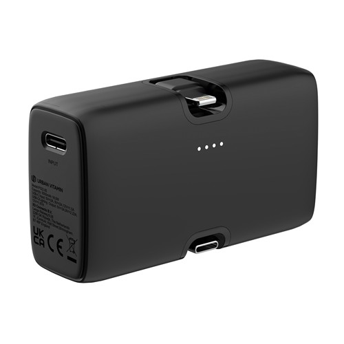 black Powerbank Urban Vitamin Los Angeles plástico reciclado RCS