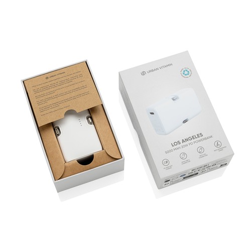white Powerbank Urban Vitamin Los Angeles plástico reciclado RCS