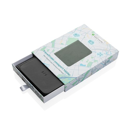 Cartera pasaporte Travelfinder poliéster RCS con localizador