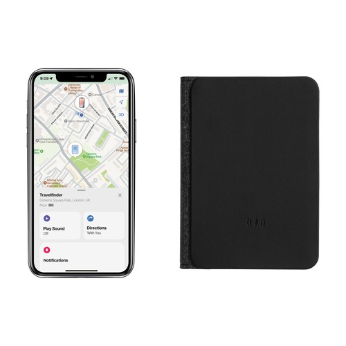 Porta pasaporte Travelfinder poliéster RCS con localización