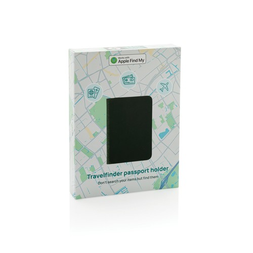 Porta pasaporte Travelfinder poliéster RCS con localización