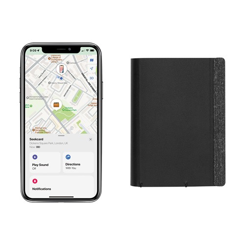 black Cartera Seekcard poliéster con localizador