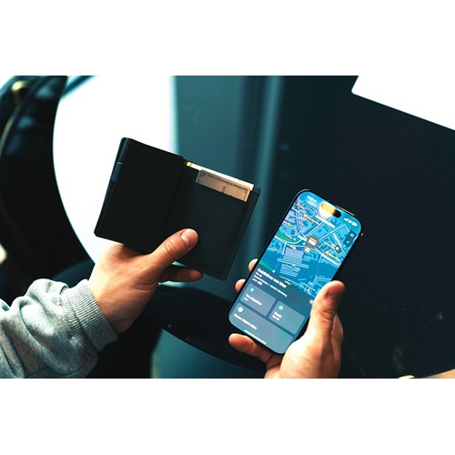 black Cartera Seekcard poliéster con localizador