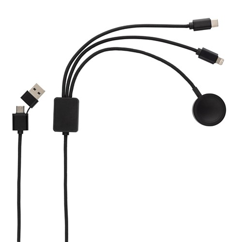 Câble 6-en-1 avec chargeur de montre en rPET RCS Terra - 5