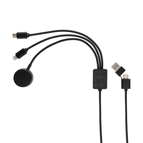 Câble 6-en-1 avec chargeur de montre en rPET RCS Terra - 6