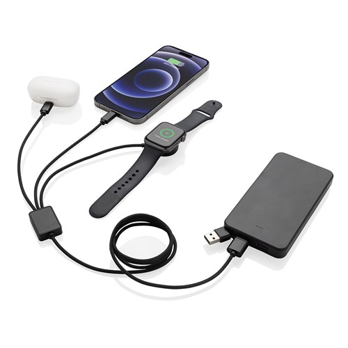 Câble 6-en-1 avec chargeur de montre en rPET RCS Terra - 4
