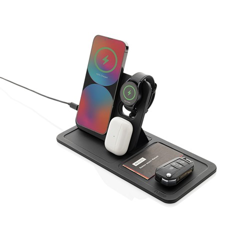 Chargeur de bureau 3 en 1 en PU recyclé RCS Swiss Peak - 3