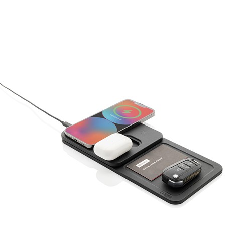 Chargeur de bureau 3 en 1 en PU recyclé RCS Swiss Peak - 4