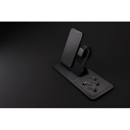 Chargeur de bureau 3 en 1 en PU recyclé RCS Swiss Peak - 9