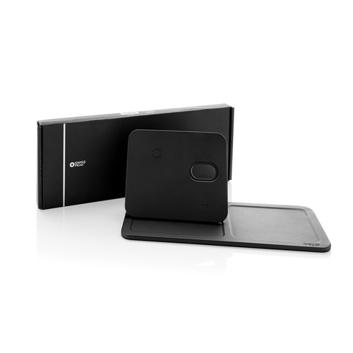Chargeur de bureau 3 en 1 en PU recyclé RCS Swiss Peak - 10