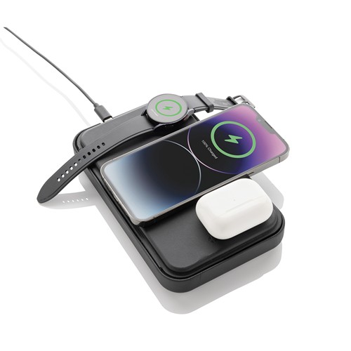 black Estuche viaje reciclado RCS Swiss Peak con cargador 3 en 1