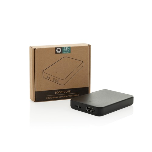 Powerbank 5000mAh avec USB C en ABS recyclé RCS Boostcore - 3