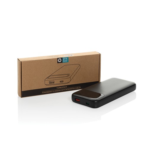 Powerbank 10.000mAh en plastique RCS avec câbles Turbopack - 13