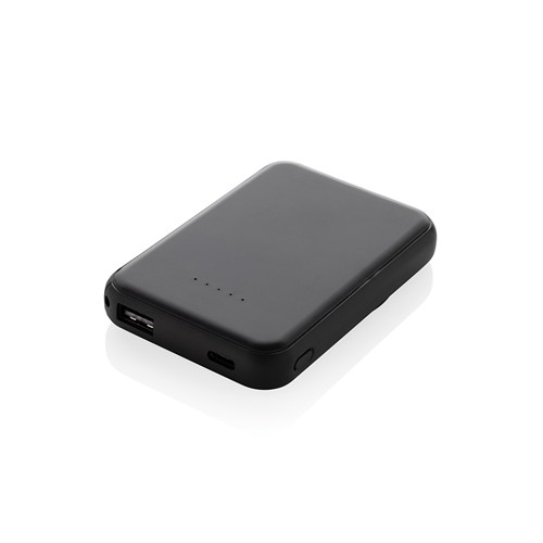 black Powerbank Stellar magnético 5000 mAh y 5W plástico reciclado