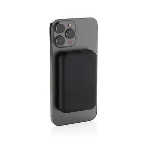 black Powerbank Stellar magnético 5000 mAh y 5W plástico reciclado