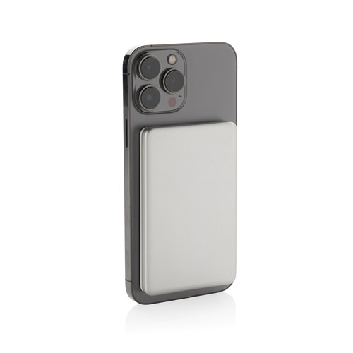 plateado Powerbank Orion magnético 5000 mAh aluminio reciclado RCS