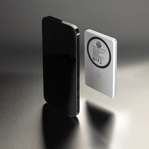 plateado Powerbank Orion magnético 5000 mAh aluminio reciclado RCS