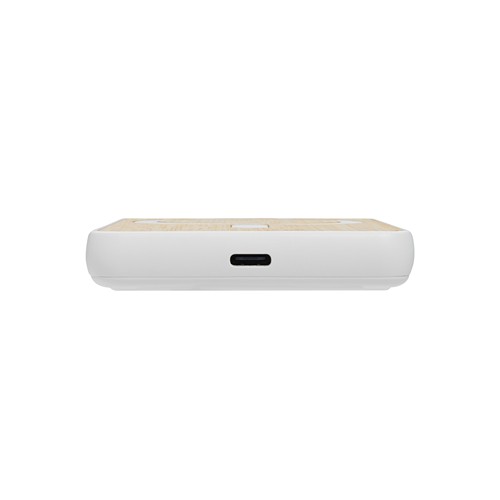white Powerbank magnético bambú Zen RCS de RPET 5.000 mAh