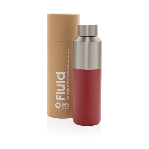 Botella de agua Fluid acero reciclado certificado RCS 600 ml