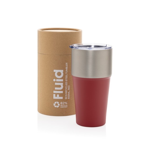 red Vaso Fluid acero reciclado certificado RCS 500 ml