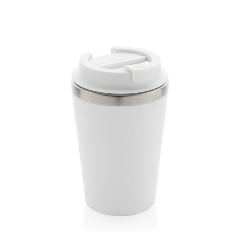white Taza de doble pared reciclado RCS Java 350 ml