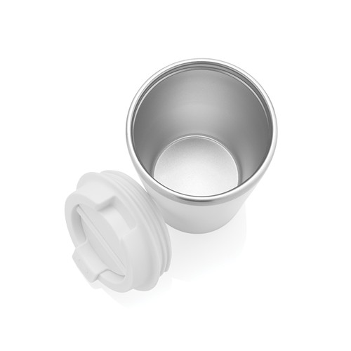 white Taza de doble pared reciclado RCS Java 350 ml