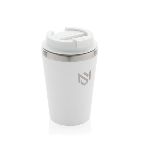 white Taza de doble pared reciclado RCS Java 350 ml