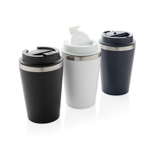 azul marino Taza de doble pared reciclado RCS Java 350 ml