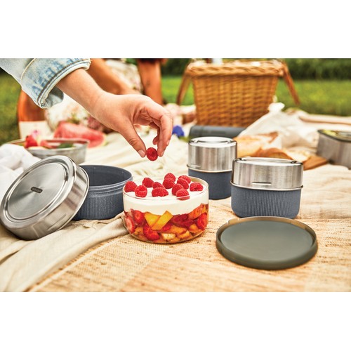 plateado Bowl de vidrio Black+Blum 750ml