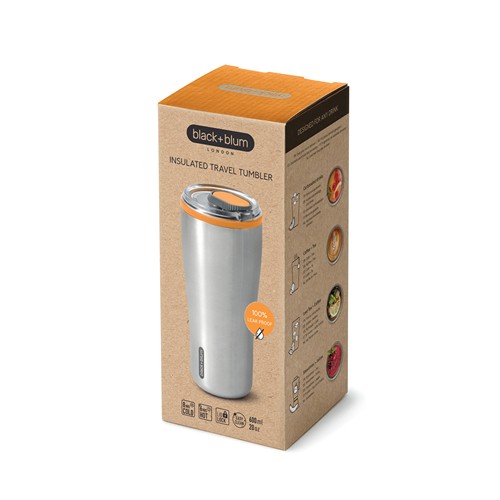 orange Vaso de viaje aislado Black+Blum 600 ml