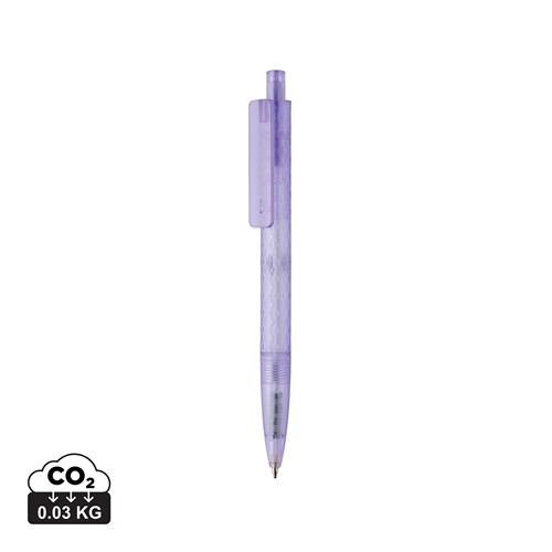 purple Bolígrafo X3 de plástico PC reciclado GRS