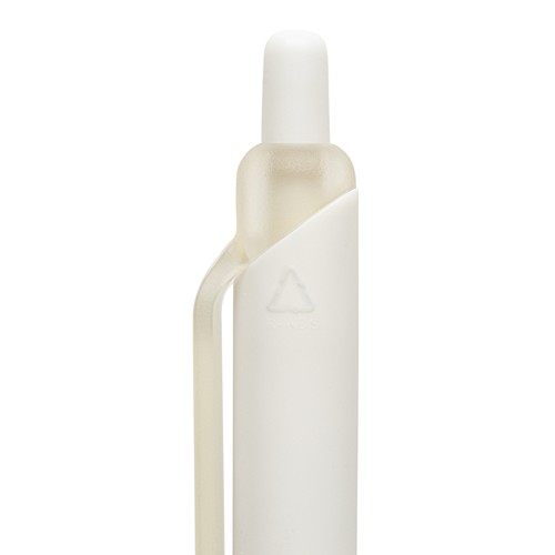 white Bolígrafo Tide GRS con certificación RABS y tacto suave