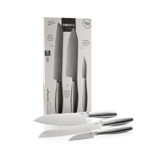 acero Set 3 piezas de cuchillos cocina Copenhagen BOSKA