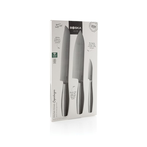 acero Set 3 piezas de cuchillos cocina Copenhagen BOSKA