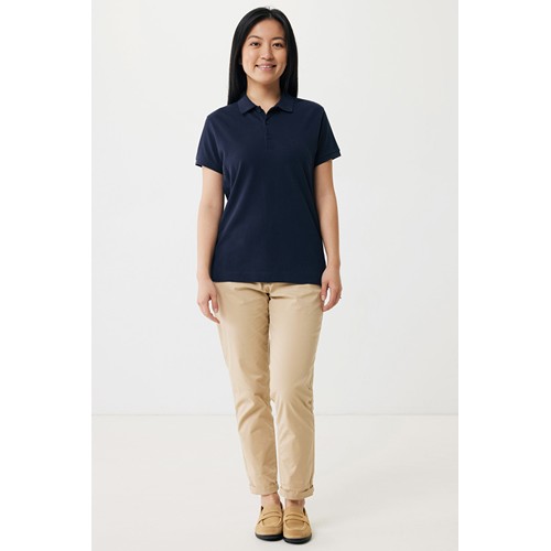 azul marino IQONIQ Yosemite Polo Piqué Mujer Algodón Reciclado
