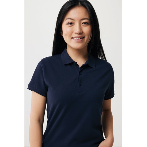 azul marino IQONIQ Yosemite Polo Piqué Mujer Algodón Reciclado