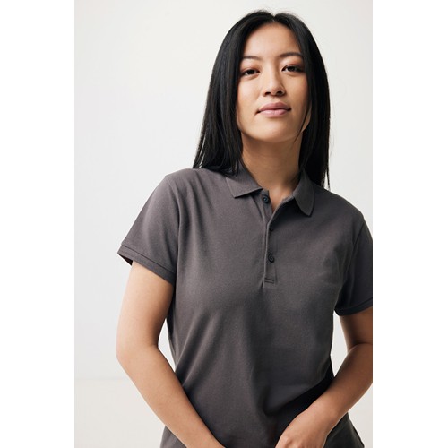 antracita IQONIQ Yosemite Polo Piqué Mujer Algodón Reciclado