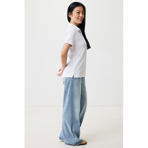 white IQONIQ Yosemite Polo Piqué Mujer Algodón Reciclado