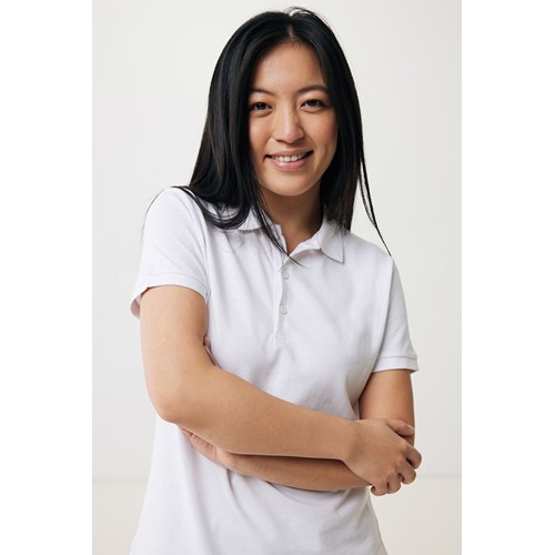 white IQONIQ Yosemite Polo Piqué Mujer Algodón Reciclado