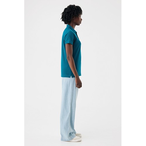 azul azulado profundo IQONIQ Yosemite Polo Piqué Mujer Algodón Reciclado